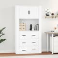 Miniatyrbilde 11 av 11: vidaXL Highboard hvit konstruert tre