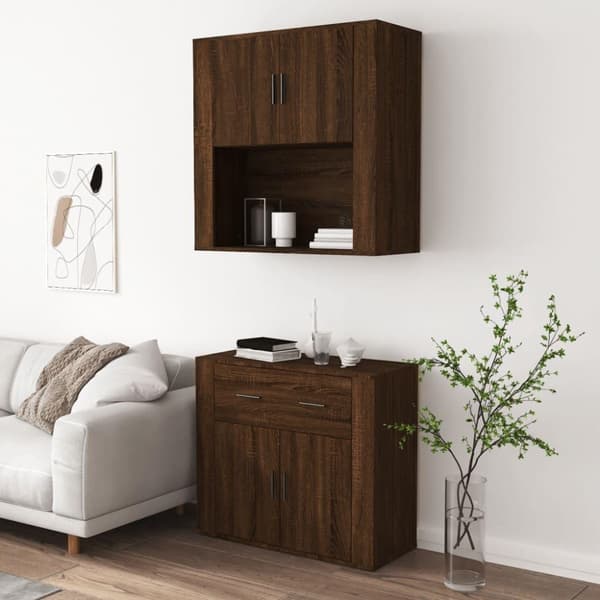 vidaXL Highboard brun eik konstruert tre