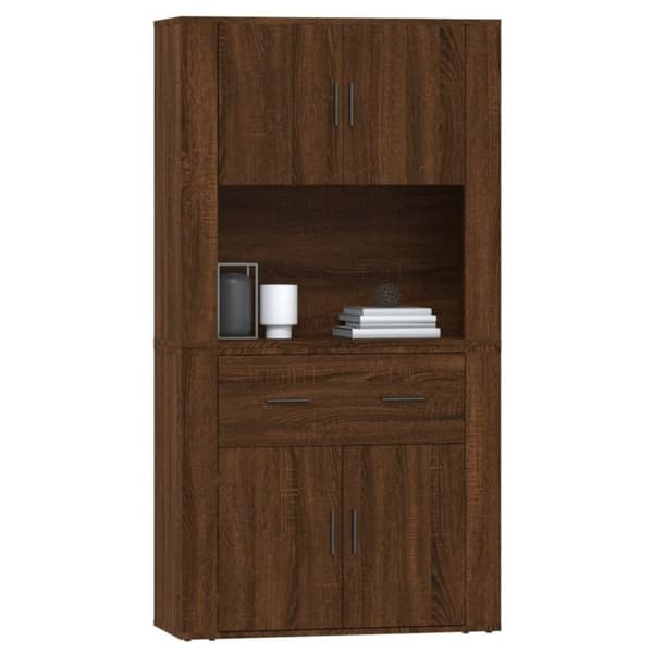 vidaXL Highboard brun eik konstruert tre