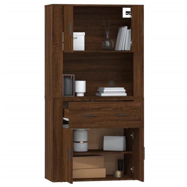 vidaXL Highboard brun eik konstruert tre