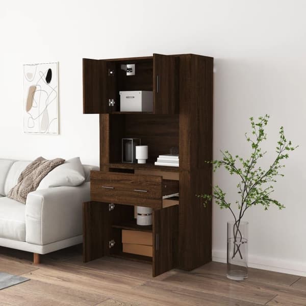 vidaXL Highboard brun eik konstruert tre