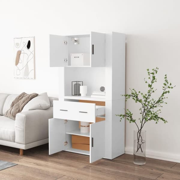 vidaXL Highboard hvit konstruert tre