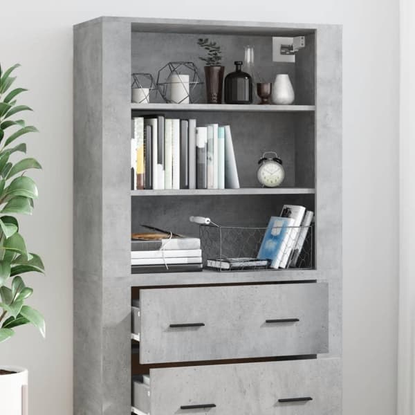 vidaXL Highboard betonggrå konstruert tre