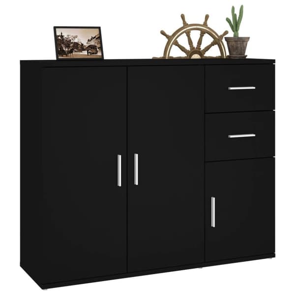 vidaXL Skjenk svart 91x29,5x75 cm konstruert tre