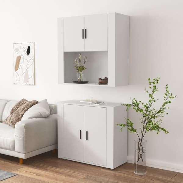 vidaXL Highboard hvit konstruert tre