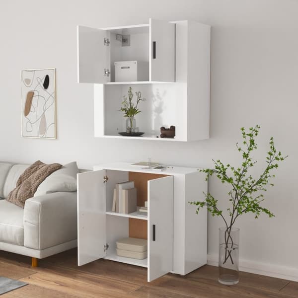 vidaXL Highboard hvit konstruert tre