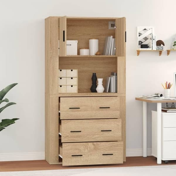 vidaXL Highboard sonoma eik konstruert tre