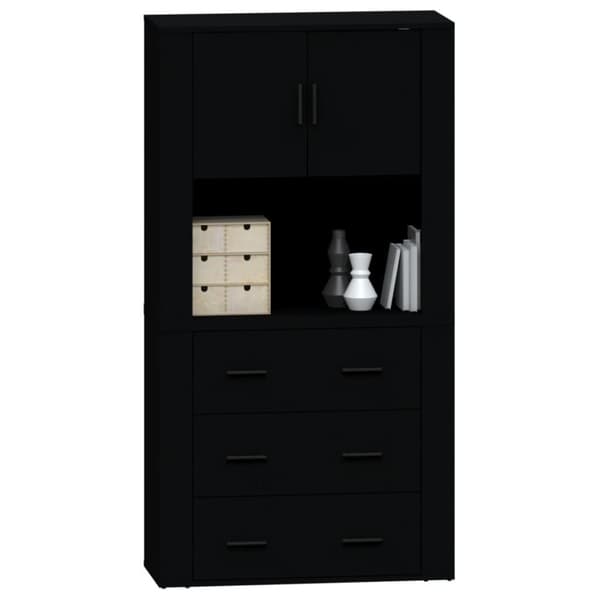 vidaXL Highboard svart konstruert tre