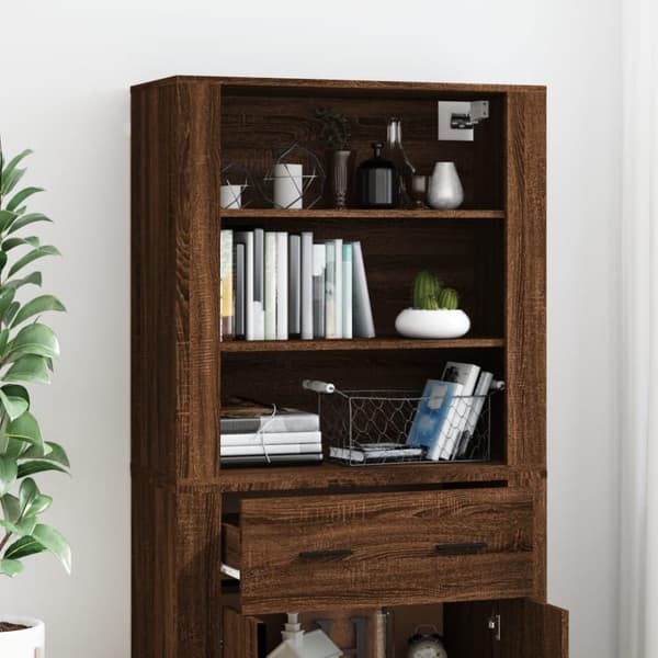 vidaXL Highboard brun eik konstruert tre