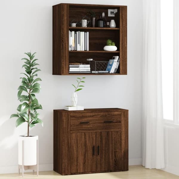 vidaXL Highboard brun eik konstruert tre