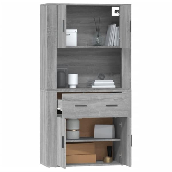 vidaXL Highboard grå sonoma konstruert tre