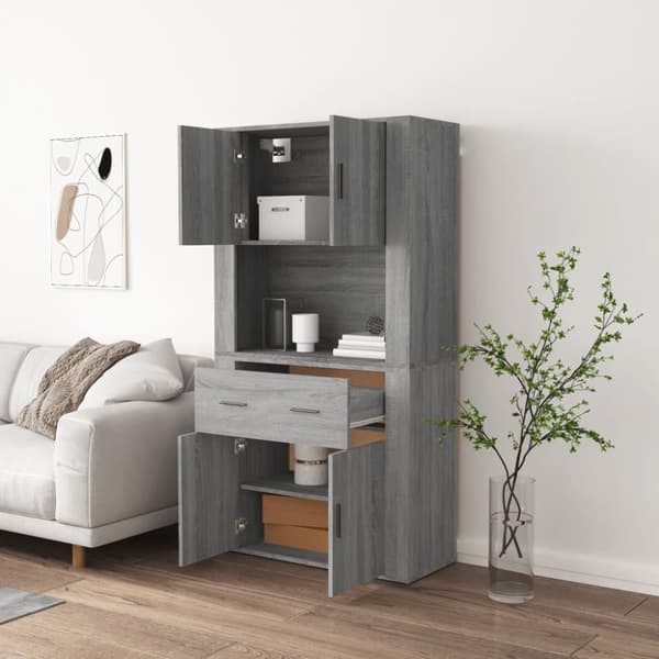vidaXL Highboard grå sonoma konstruert tre