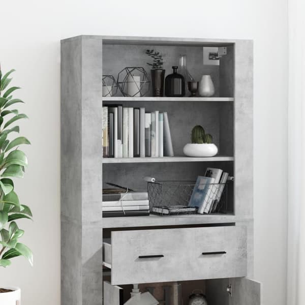 vidaXL Highboard betonggrå konstruert tre