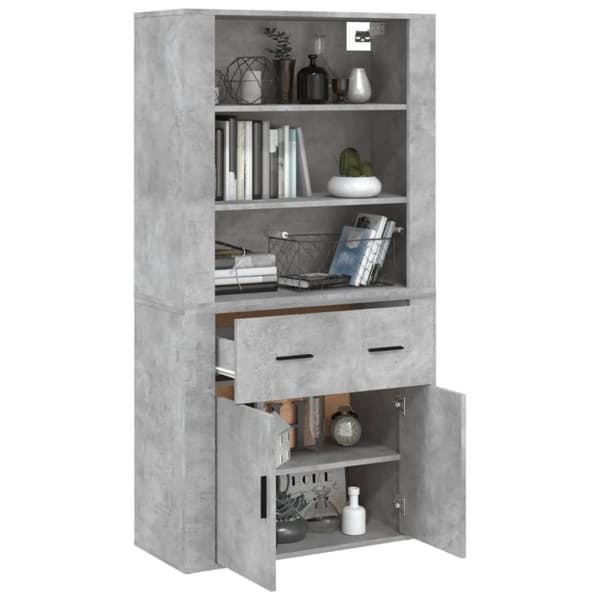 vidaXL Highboard betonggrå konstruert tre