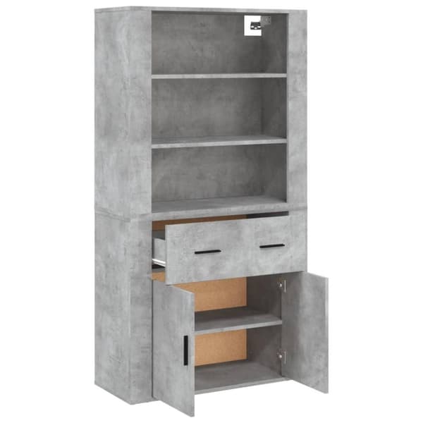 vidaXL Highboard betonggrå konstruert tre