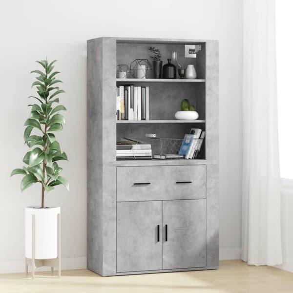vidaXL Highboard betonggrå konstruert tre