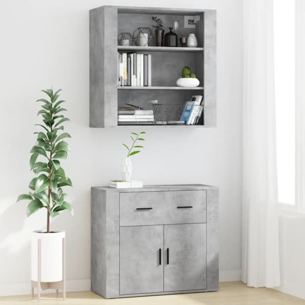 vidaXL Highboard betonggrå konstruert tre