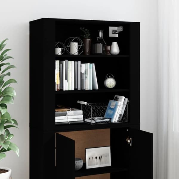 vidaXL Highboard svart konstruert tre