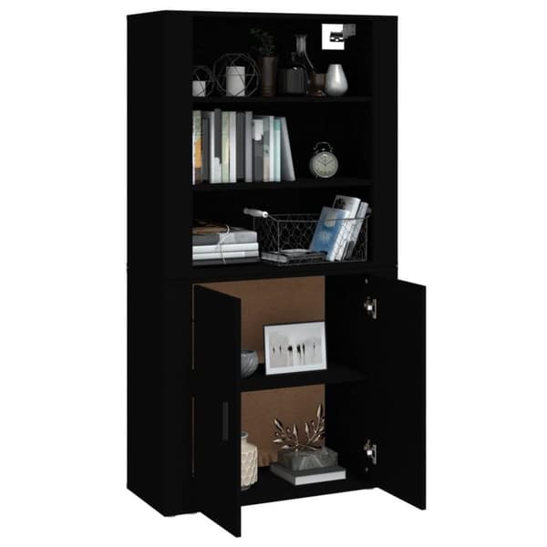 vidaXL Highboard svart konstruert tre