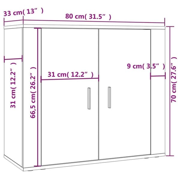 vidaXL Highboard svart konstruert tre