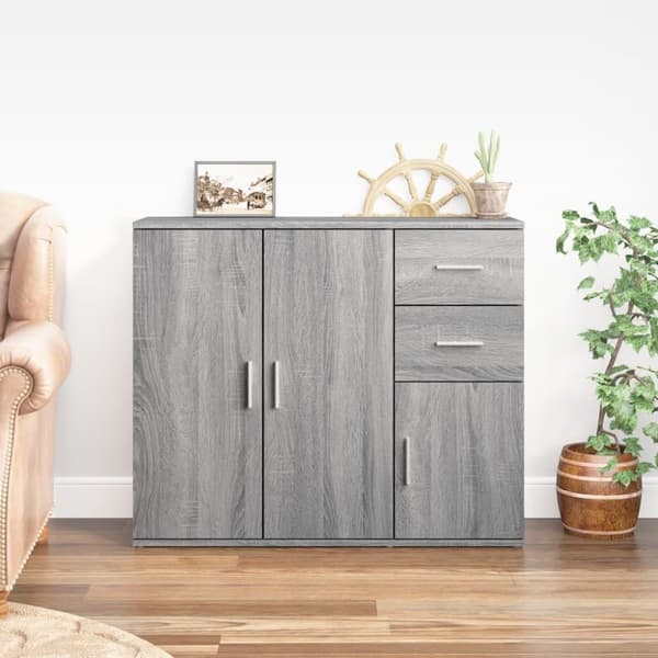 vidaXL Senkki harmaa Sonoma 91x29,5x75 cm tekninen puu