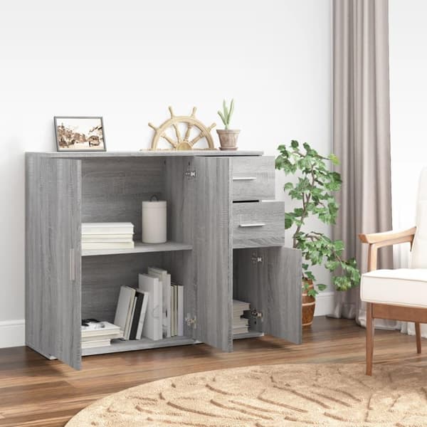 vidaXL Senkki harmaa Sonoma 91x29,5x75 cm tekninen puu