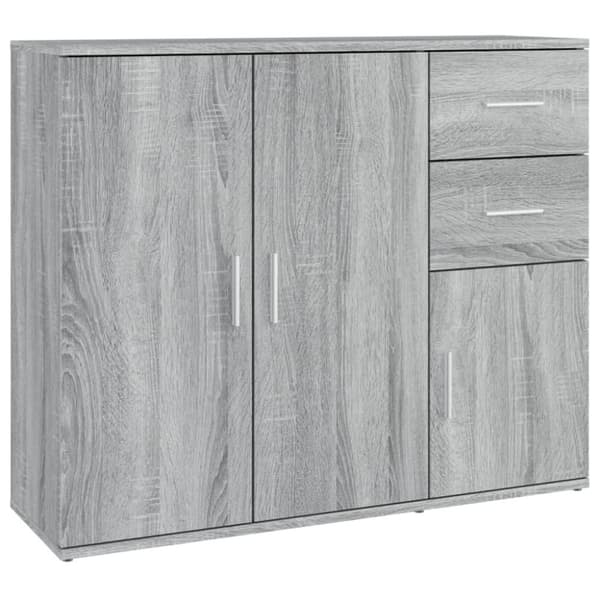 vidaXL skænk 91x29,5x75 cm konstrueret træ grå sonoma-eg