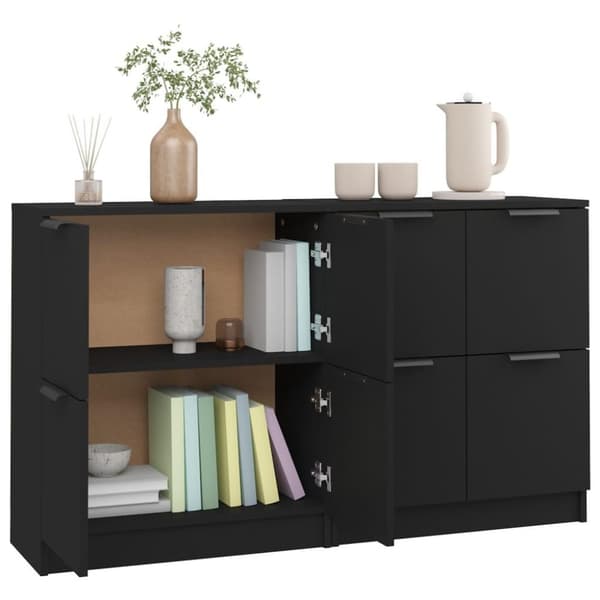 vidaXL Skänk 2 st svart 60x30x70 cm konstruerat trä