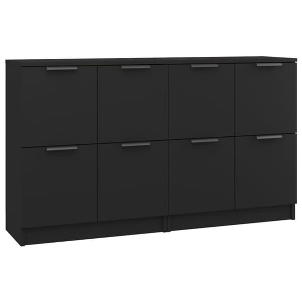 vidaXL Skjenker 2 stk svart 60x30x70 cm konstruert tre