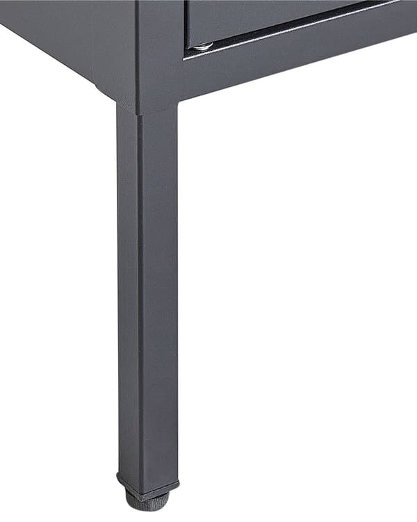 Vitrinskåp Svart Stål 90 x 35 x 150 cm Metall 2 Dörrar i Glas Industriell Design Vardagsrum Matsal Kontor