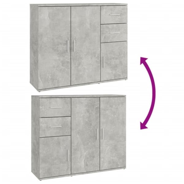 vidaXL Skjenk betonggrå 91x29,5x75 cm konstruert tre