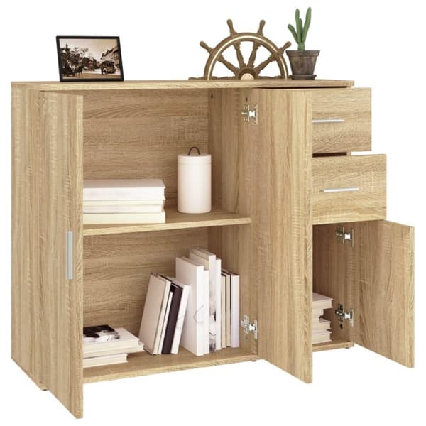 vidaXL Skänk sonoma-ek 91x29,5x75 cm konstruerat trä