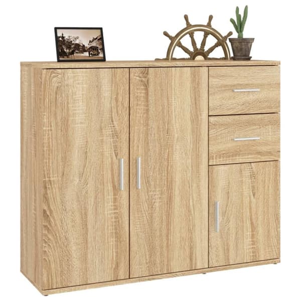 vidaXL Skänk sonoma-ek 91x29,5x75 cm konstruerat trä
