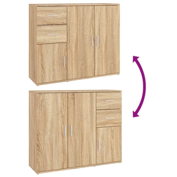 vidaXL Skänk sonoma-ek 91x29,5x75 cm konstruerat trä