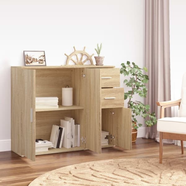 vidaXL Skänk sonoma-ek 91x29,5x75 cm konstruerat trä