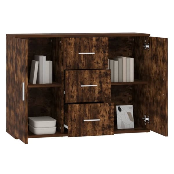 vidaXL Skjenk røkt eik 91x29,5x65 cm konstruert tre