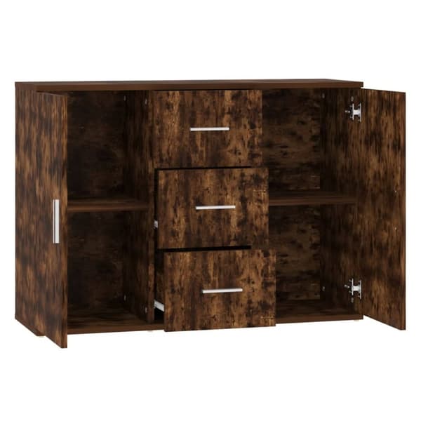 vidaXL Skjenk røkt eik 91x29,5x65 cm konstruert tre