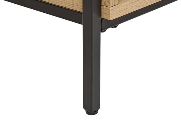 Senkki vaalea puu harmaa 140 x 76 x 40 cm MDF-levy metalli 3 kaappia 3 hyllyä skandinaavinen