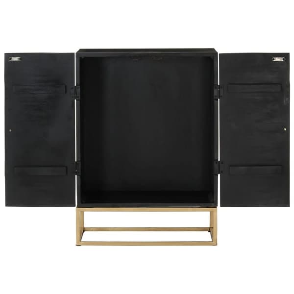 vidaXL Skänk svart 55x34x75 cm massivt mangoträ och järn