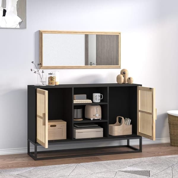 vidaXL Skjenk svart 105x30x65 cm konstruert tre