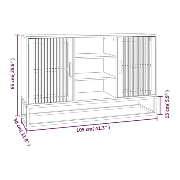 vidaXL Skjenk svart 105x30x65 cm konstruert tre