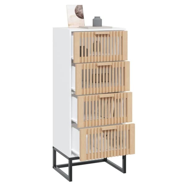 vidaXL kommode 40x30x95 cm konstrueret træ hvid