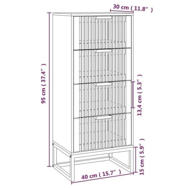 vidaXL kommode 40x30x95 cm konstrueret træ hvid