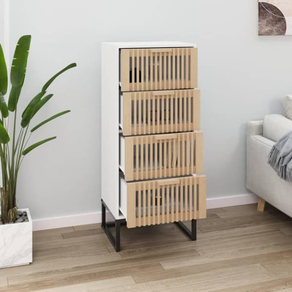 vidaXL kommode 40x30x95 cm konstrueret træ hvid