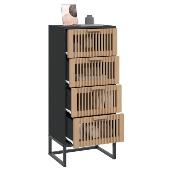 vidaXL kommode 40x30x95 cm konstrueret træ sort