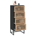 Miniatyrbillede 3 af 8: vidaXL kommode 40x30x95 cm konstrueret træ sort