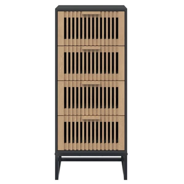 vidaXL kommode 40x30x95 cm konstrueret træ sort