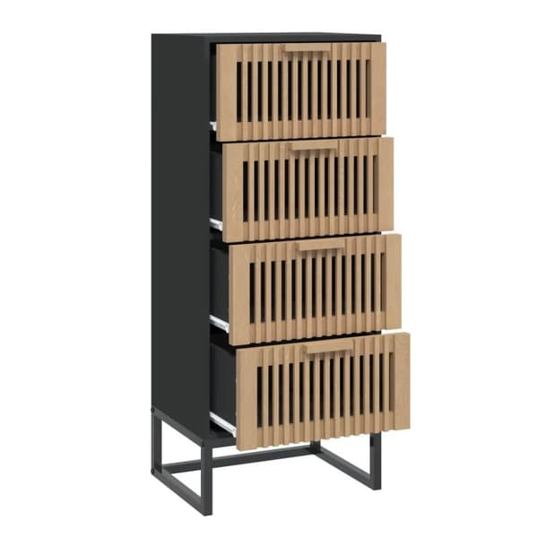 vidaXL kommode 40x30x95 cm konstrueret træ sort