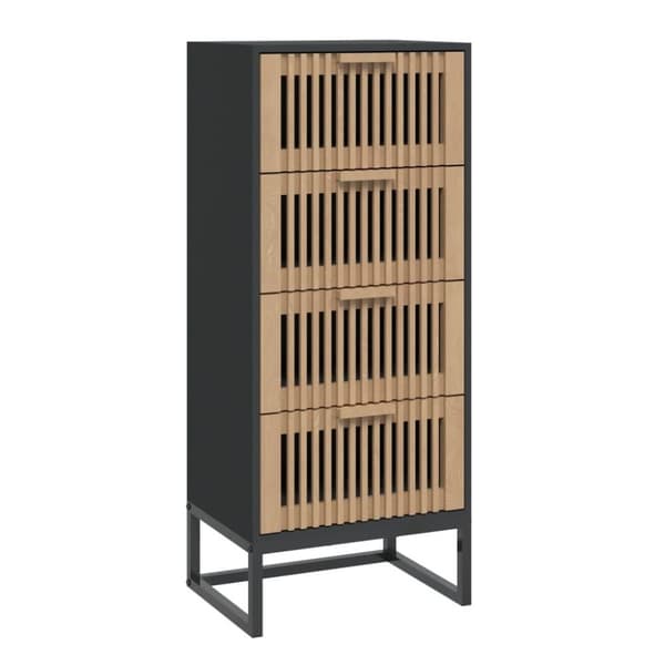 vidaXL kommode 40x30x95 cm konstrueret træ sort