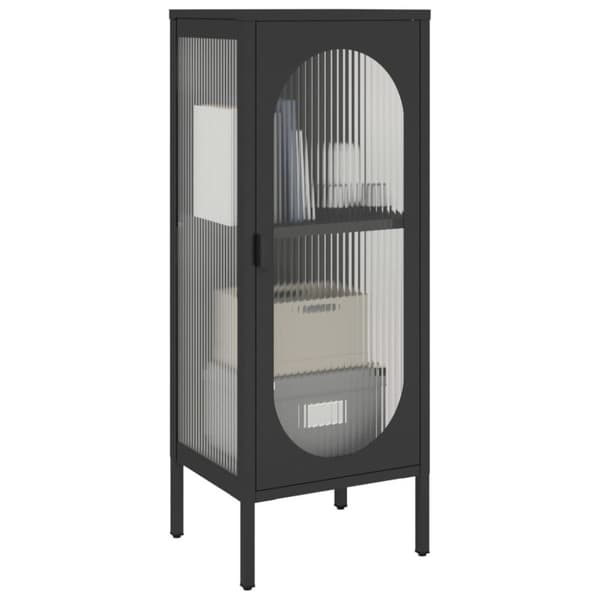 vidaXL Skjenk svart 40x35x105 cm glass og stål